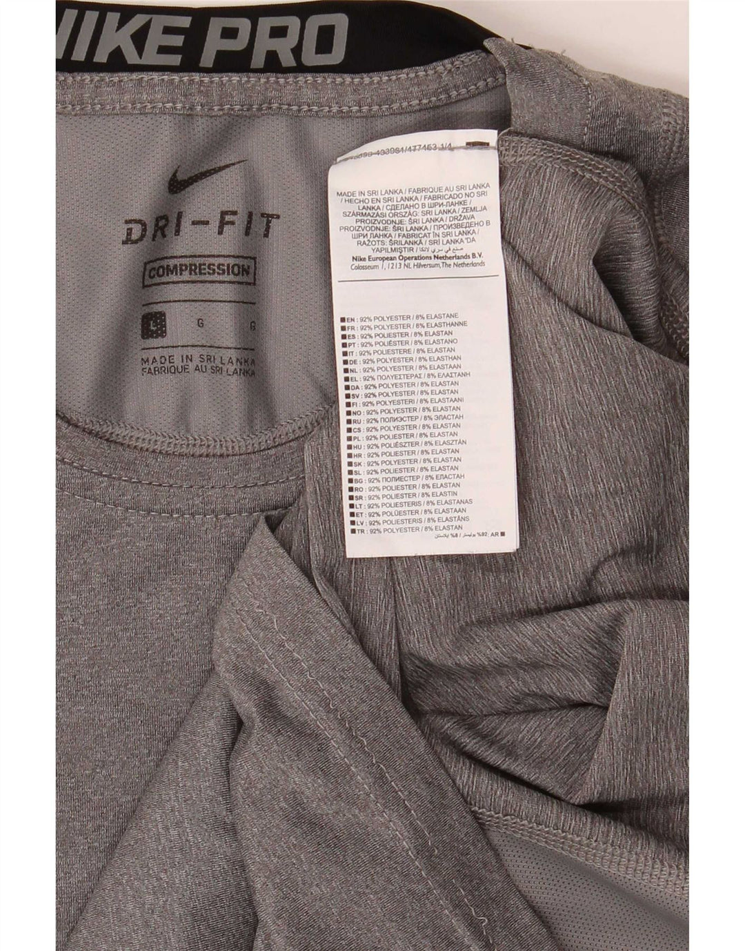 Nike Herre Dri Fit T-Shirt Top Stor Grå Polyester