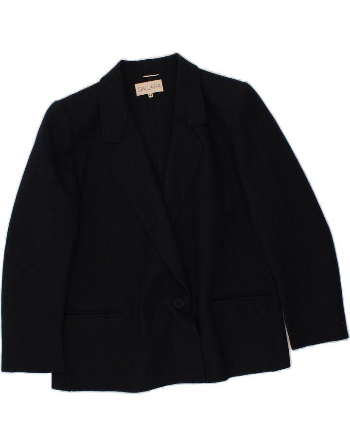 GALLARA Womens 1 Button 3/4 Sleeve Blazer Jacket IT 44 Medium Navy Blue Vintage Gallara and Second-Hand Gallara from Messina Hembry 