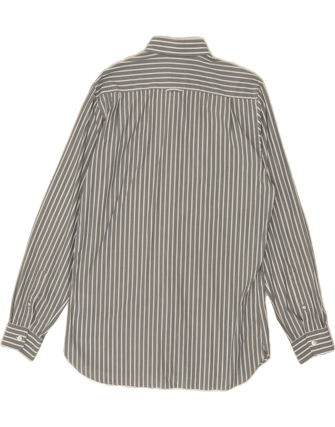 GANT Mens Fitted Shirt Large Grey Striped Cotton Vintage Gant and Second-Hand Gant from Messina Hembry 