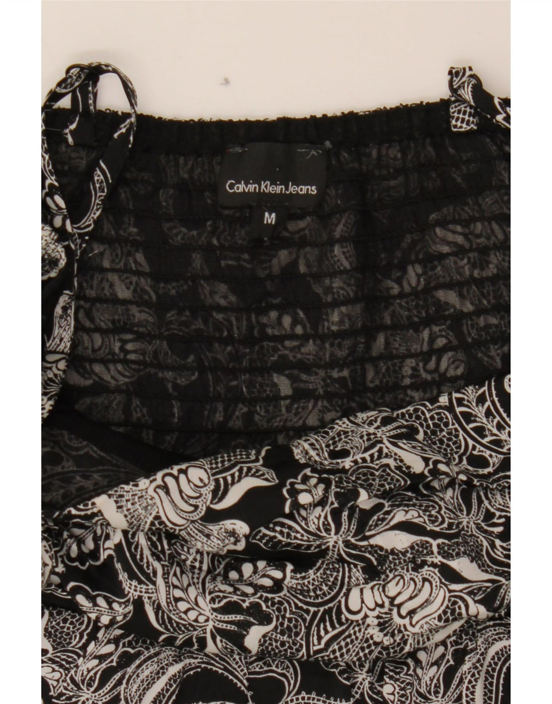 CALVIN KLEIN JEANS Womens Sundress UK 12 Medium Black Paisley Polyester Vintage Calvin Klein Jeans and Second-Hand Calvin Klein Jeans from Messina Hembry 