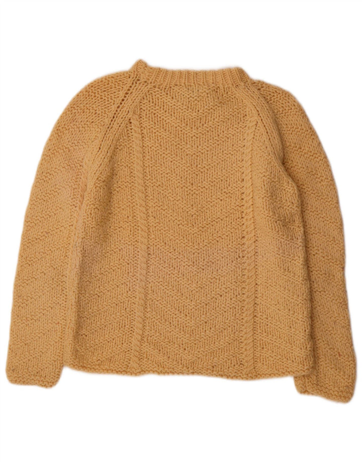 Vintage dame sweater med rund hals IT 42/44 Medium beige uld