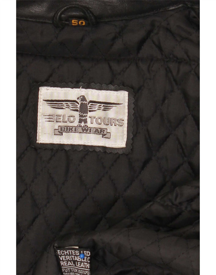 Belo Tours Herre Læder Racerjakke EU 50 Large Sort