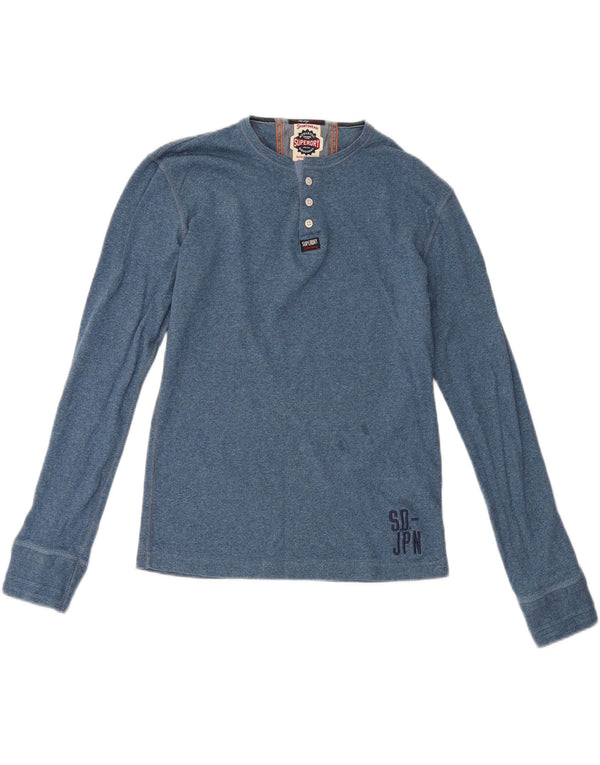 Superdry Herre Top Langærmet Medium Blå Bomuld
