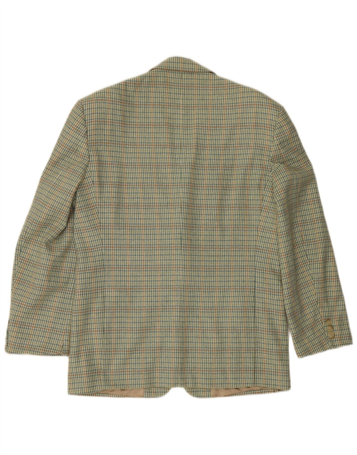Lebole Herre 2-knaps blazerjakke IT 50 Large Green Houndstooth Uld