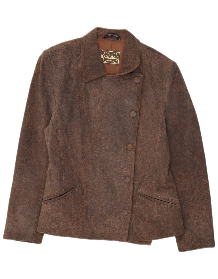 Vintage dame 5-knaps ruskindsblazerjakke IT 42 Medium Brun