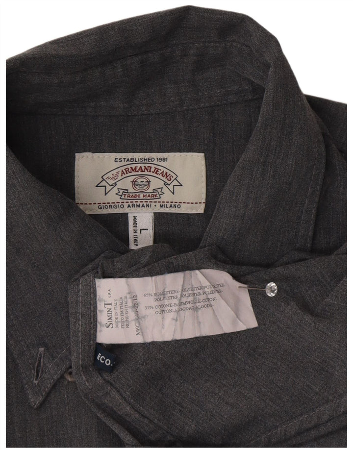 Armani Jeans Herreskjorte Stor Grå Polyester