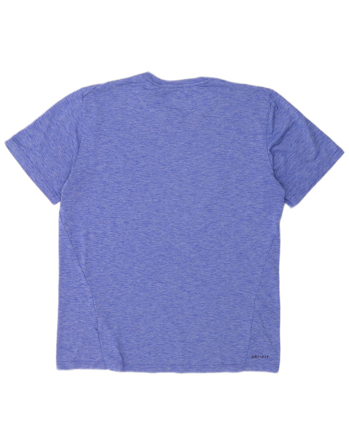 Nike Herre Dri Fit T-Shirt Top Stor blå Flecked Polyester
