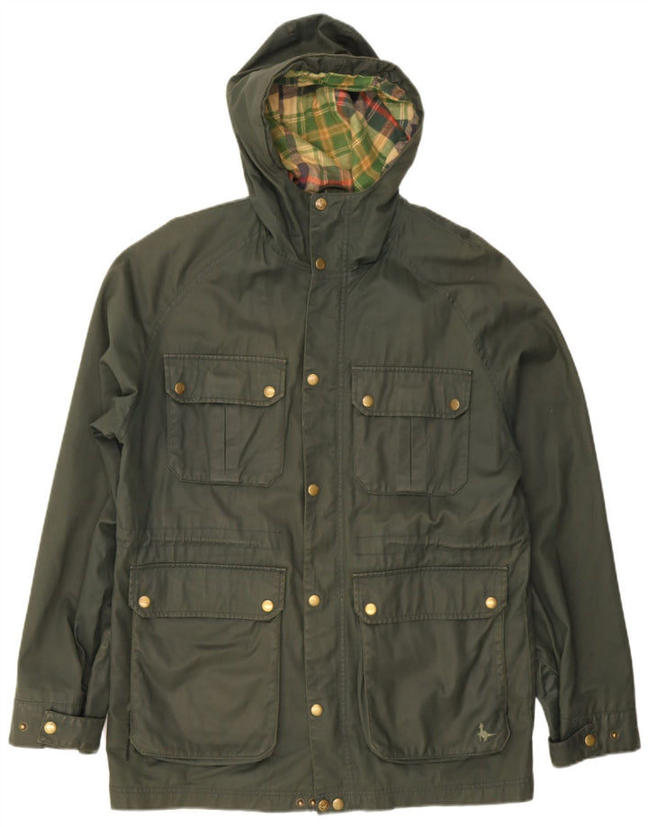 Jack Wills Herre Hooded Utility Jacket UK 38 Medium Green Polyester
