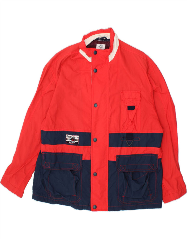 COLMAR Mens Rain Jacket IT 50 Large Red Colourblock Vintage Colmar and Second-Hand Colmar from Messina Hembry 