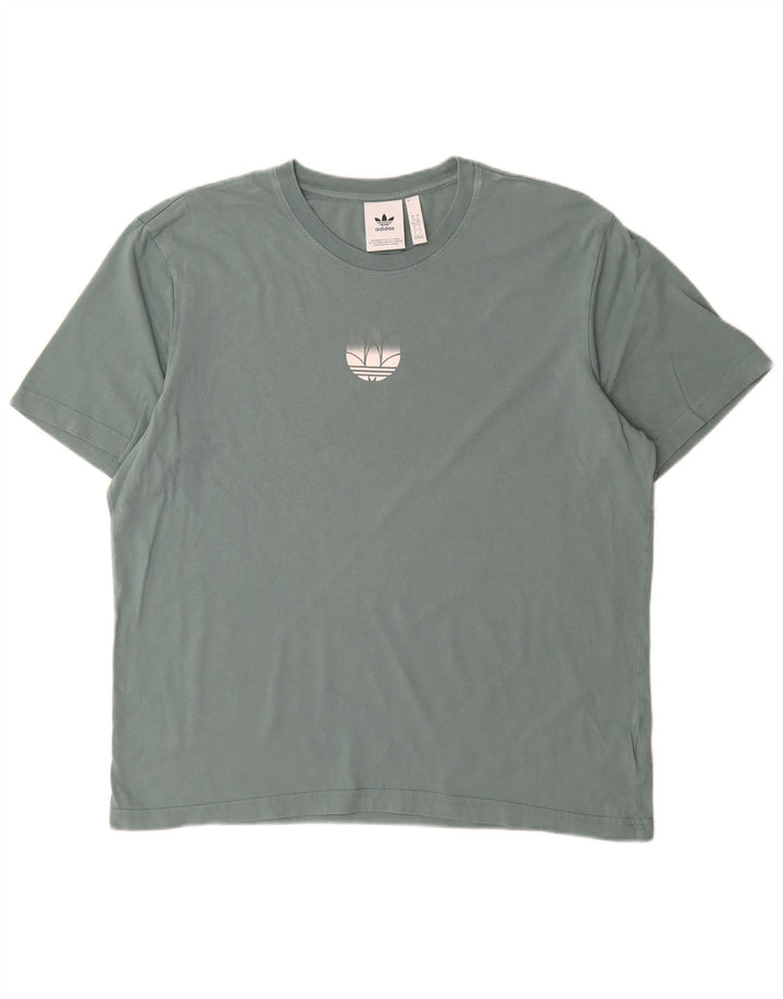 Adidas Herre T-Shirt Top Stor Blå Bomuld