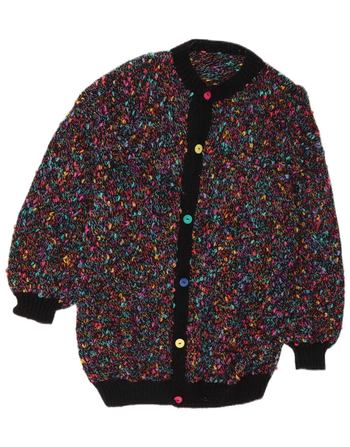 Vintage Dame Cardigan Sweater UK 14 Medium Flerfarvet Flecked