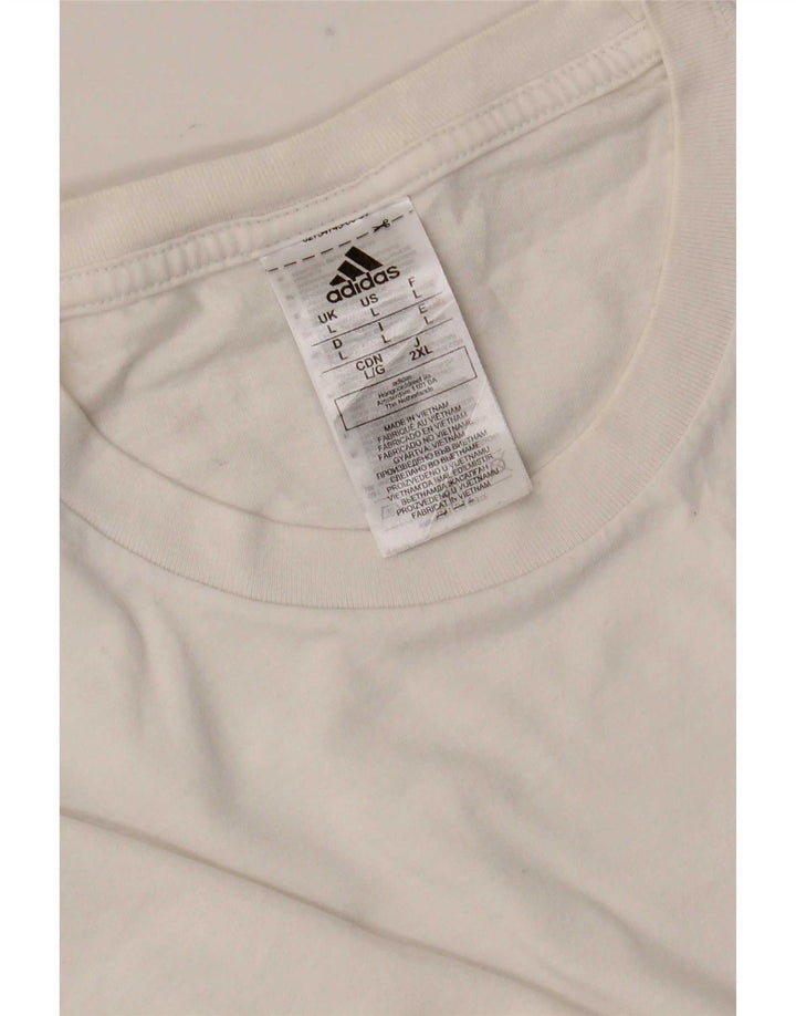 Adidas Herre T-Shirt Top Stor Hvid Bomuld