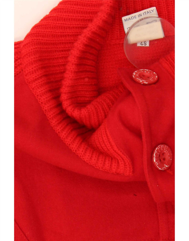 Skipper's Herre Button Neck Jumper Sweater IT 48 Medium Rød Uld