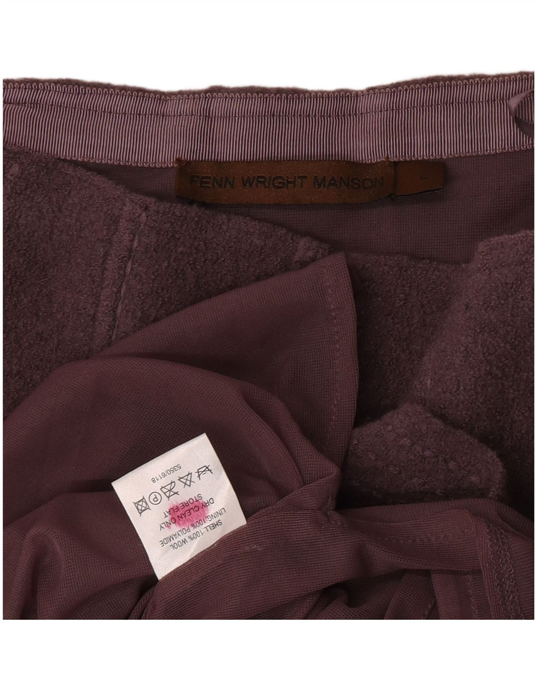 Fenn Wright Manson A-line nederdel til kvinder Stor W30 lilla uld