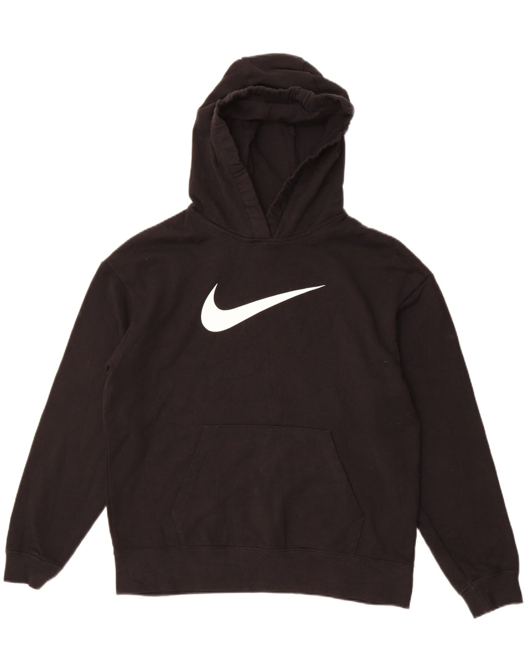 Nike Graphic Hoodie Jumper UK 14 Medium Sort Bomuld