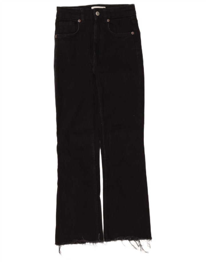ZARA Womens Bootcut Jeans W22 L25 Black Cotton