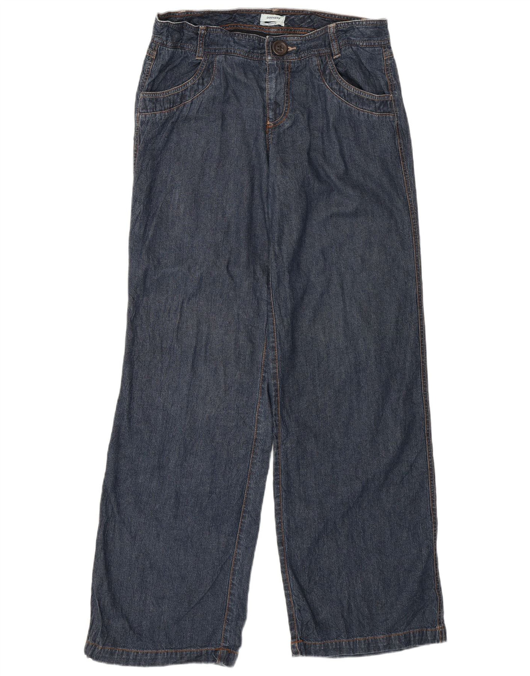 DOCKERS Dame Favorit Fit Jeans med brede ben US 8 Medium W30 L31 Marineblå