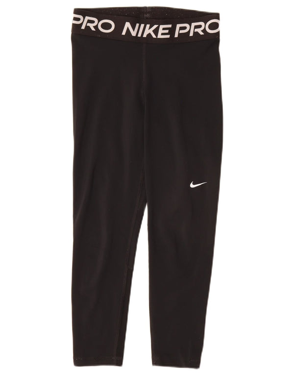 Nike Dame Dri Fit Grafiske Capri Leggings UK 10 Small Black