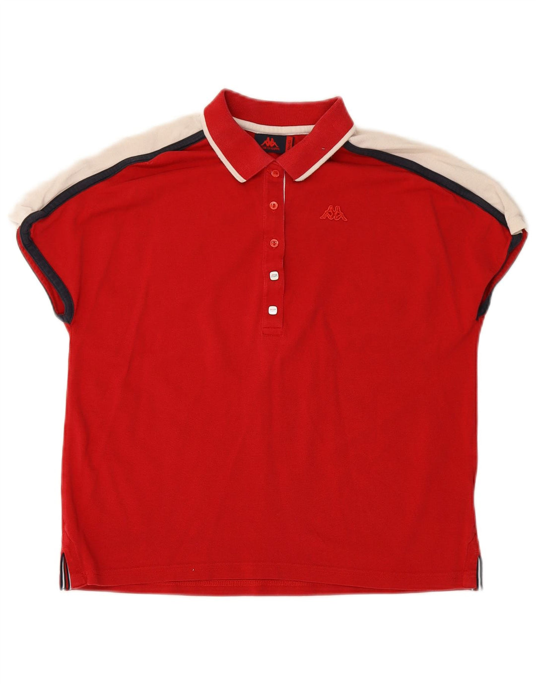KAPPA Dame Polo Shirt UK 10 Small Red Colourblock