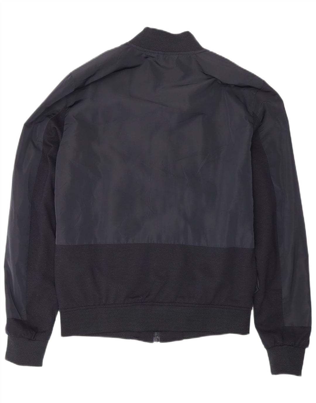 Zara Herre Bomber Jacket UK 38 Medium Navy Blue Polyester