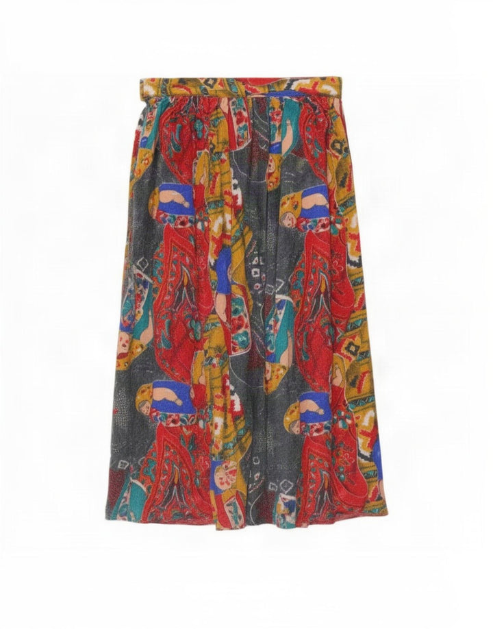 Vintage Kvinders Flared Skirt IT 44 Medium W28 Multicolored Colourblock