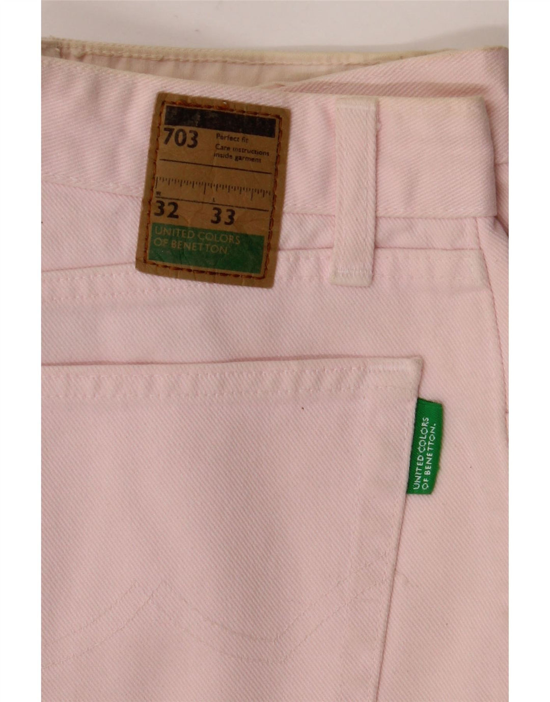 Benetton koniske jeans til kvinder W32 L29 Pink bomuld
