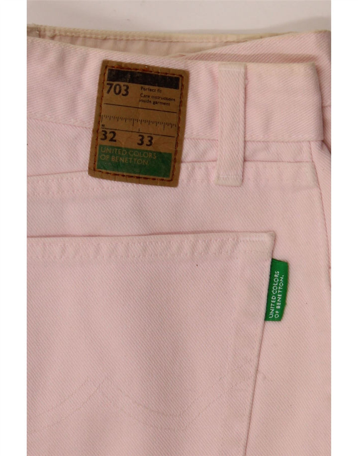 Benetton koniske jeans til kvinder W32 L29 Pink bomuld