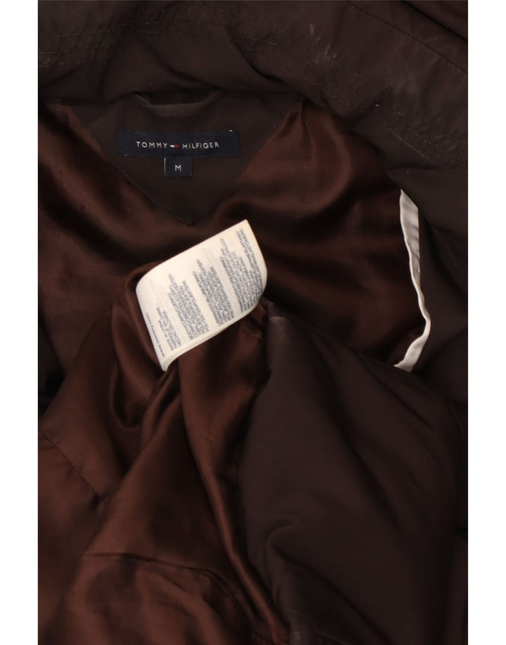 Tommy Hilfiger Dame Hætte Polstret Frakke UK 14 Medium Brun Polyester
