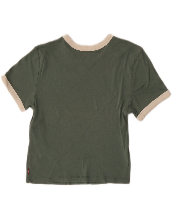 Levi's Girls Grafisk T-Shirt Top 7-8 år XS Grøn Bomuld