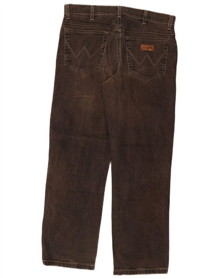 Wrangler Herre Texas Stretch Straight Jeans W33 L29 Brun Bomuld