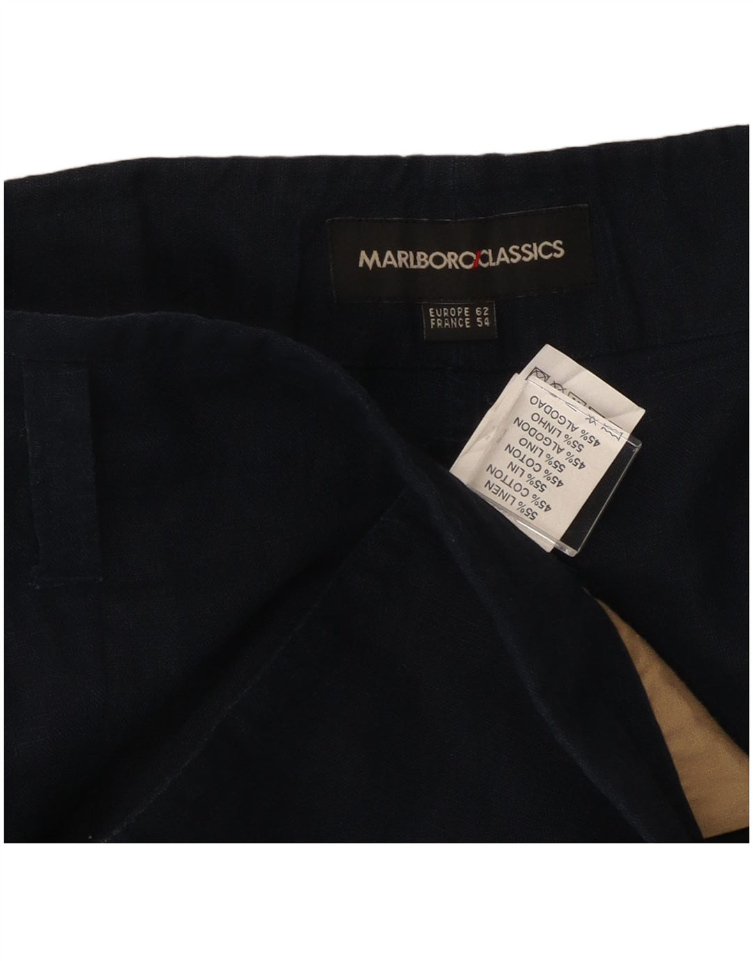 Marlboro Classics Herre Cargo Shorts IT 54 2XL W42 Navy Blue Linen