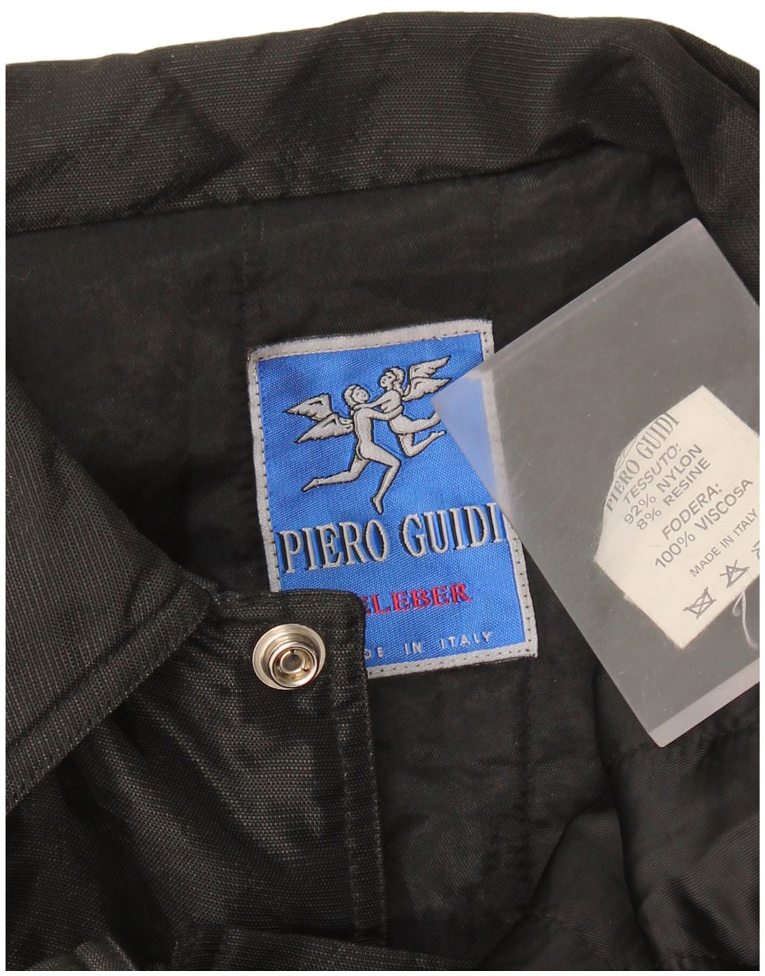 PIERO GUIDI Herre Utility Jacket UK 42 XL Sort Nylon