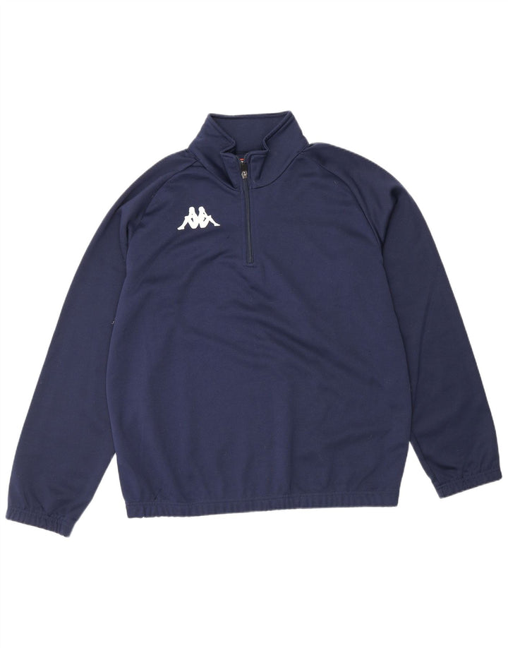 Kappa Herre Zip Neck Sweatshirt Jumper Medium Navy Blue Polyester