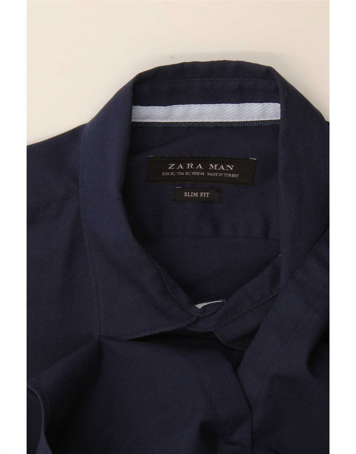 Zara herre Slim Fit skjorte XL marineblå