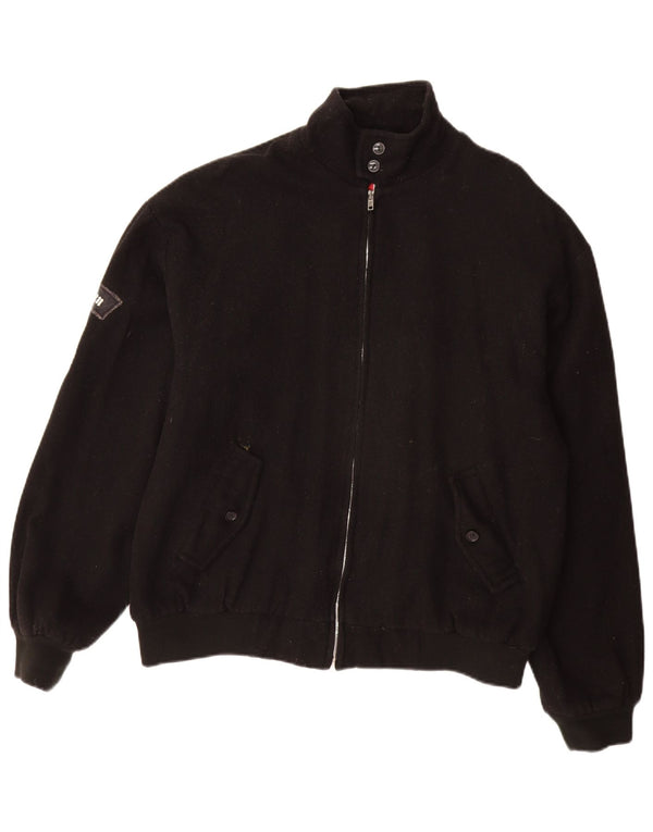Vintage Bomberjakke til mænd UK 40 Large Black Wool