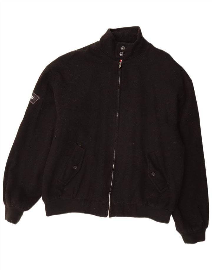 Vintage Bomberjakke til mænd UK 40 Large Black Wool