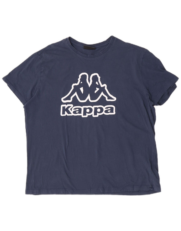 Kappa Herre grafisk T-shirt top 4XL marineblå bomuld