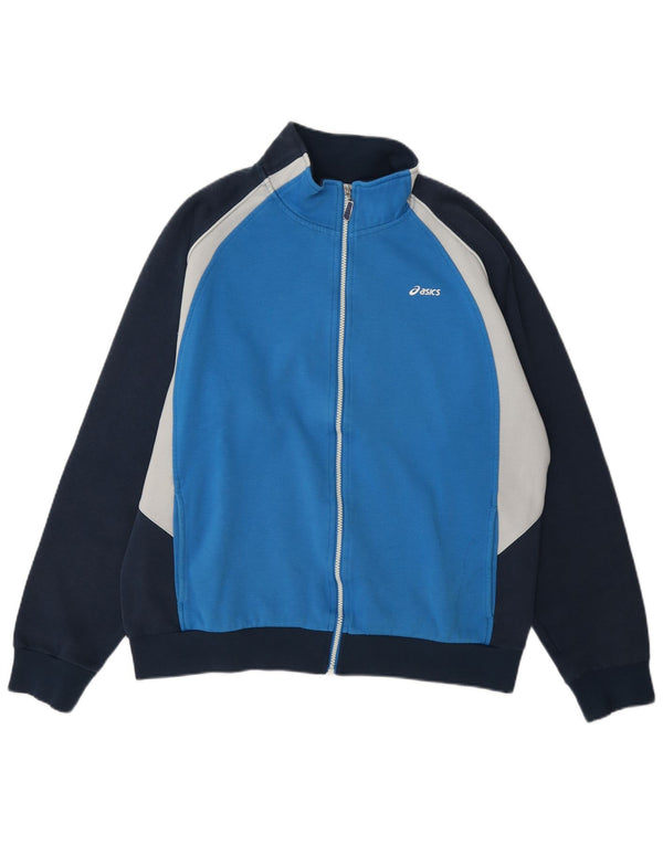 Asics Herre grafisk træningsdragt Topjakke 2XL Blå Colourblock Bomuld