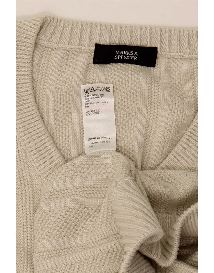 Marks & Spencer Herre V-hals sweater Stor Beige Akryl