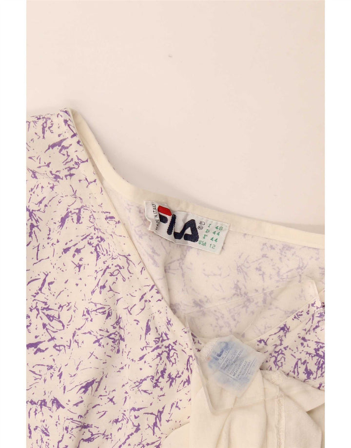 Fila Dame Grafisk T-Shirt Top IT 48 XL Hvid Bomuld