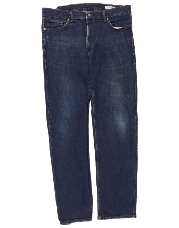 Marks & Spencer Straight Jeans til mænd W38 L33 Blå bomuld