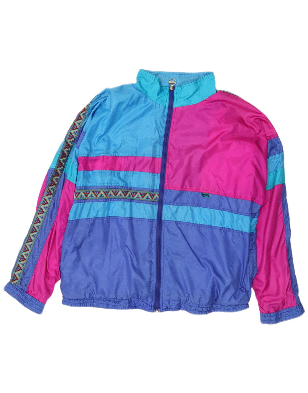 Vintage træningsdragt til mænd, topjakke UK 44 XL Flerfarvet Colourblock