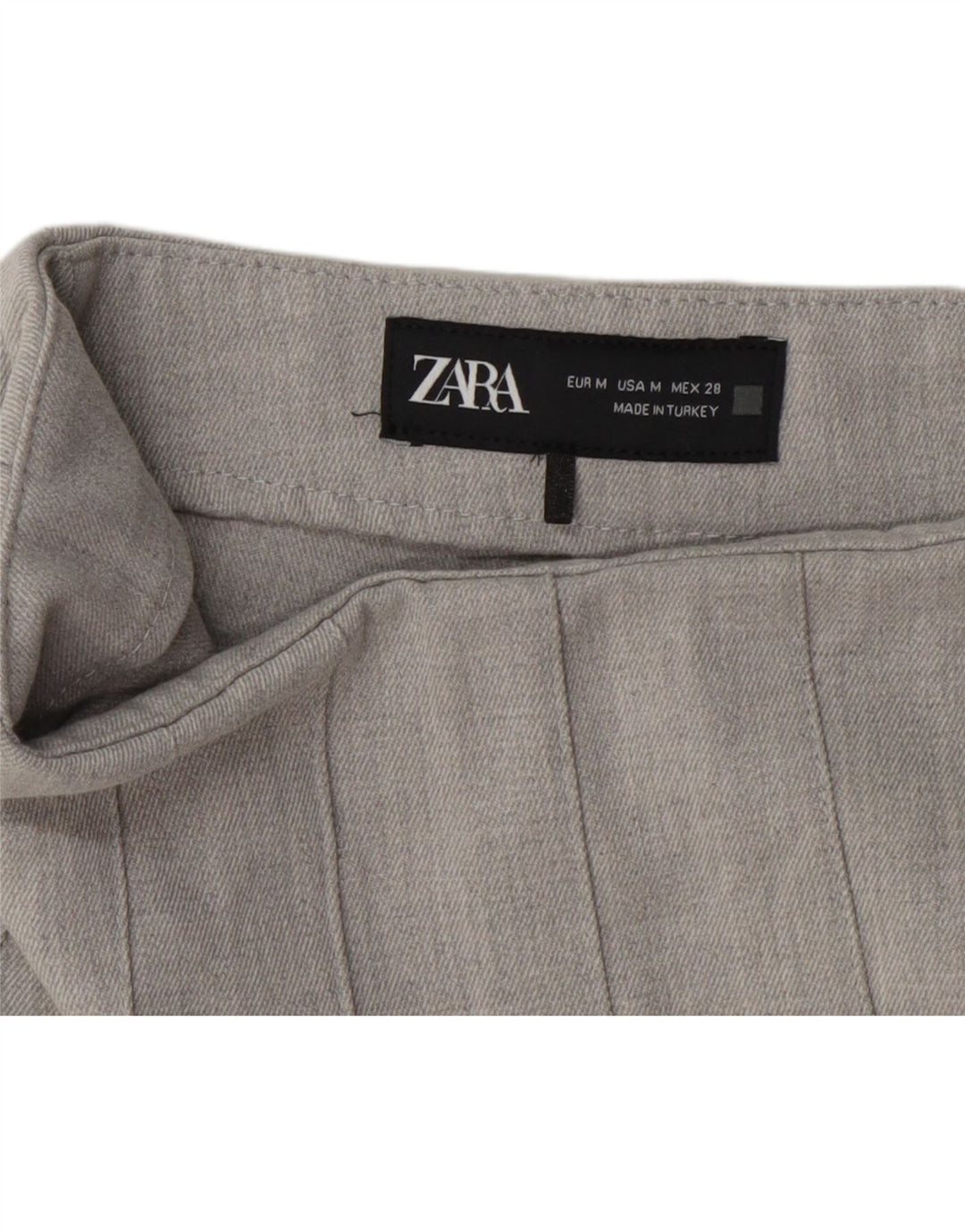 Zara Dame Skort Mini Nederdel Medium W28 Grå