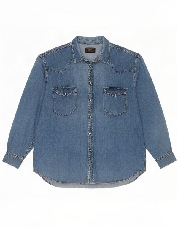 Lee Mens Denim Shirt 2XL Blue Cotton