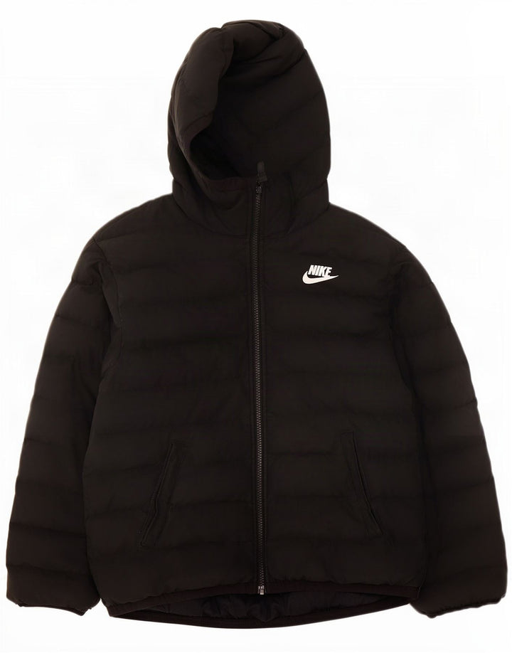 Nike drenge hættepolstret jakke 10-11 år medium sort polyester