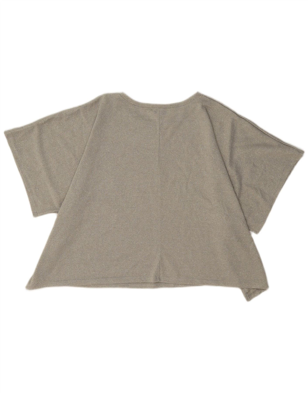 Zara Womens Crop Oversized bluse Top UK 14 Medium Beige Flecked