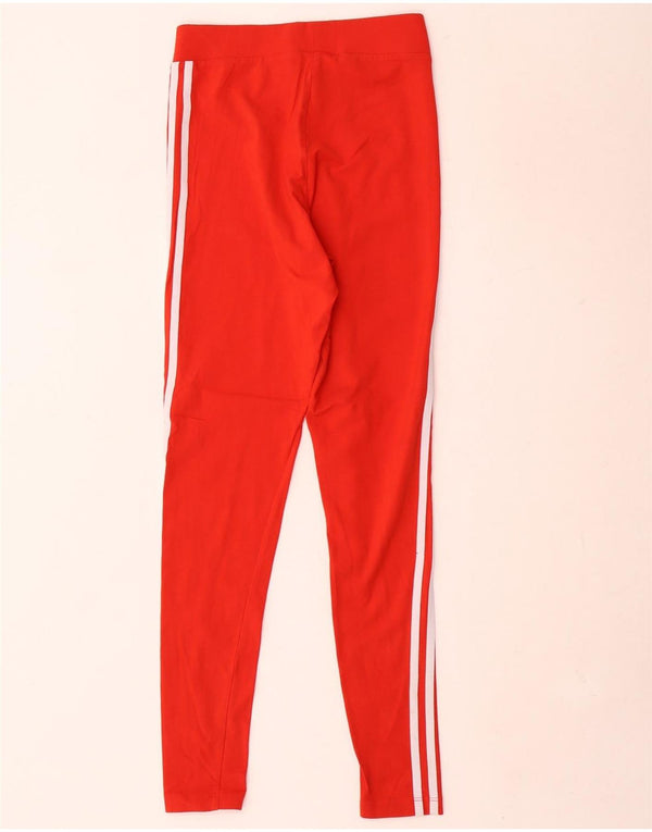 Adidas Dame Leggings UK 8 Small Red Bomuld