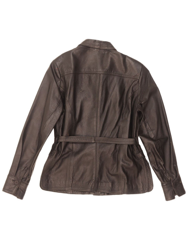 Vintage dame læderjakke IT 42 Medium Sort