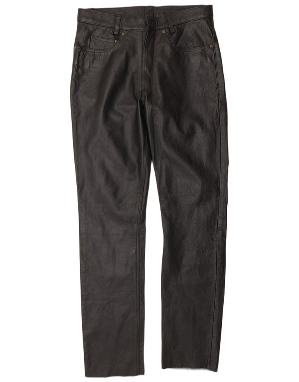 Vintage herre læderbukser W34 L34 Sort