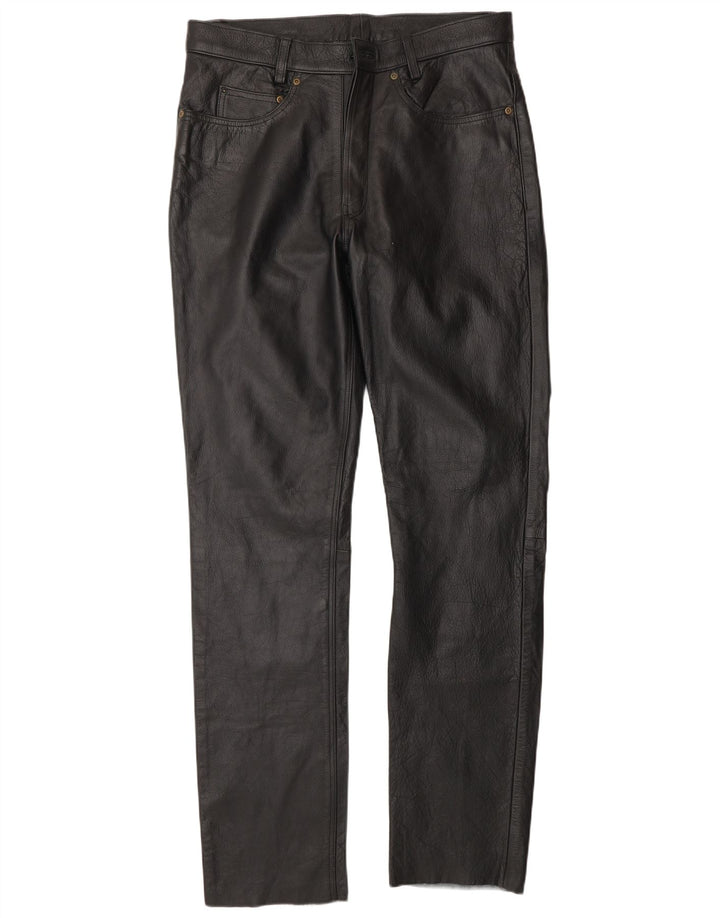 Vintage herre læderbukser W34 L34 Sort